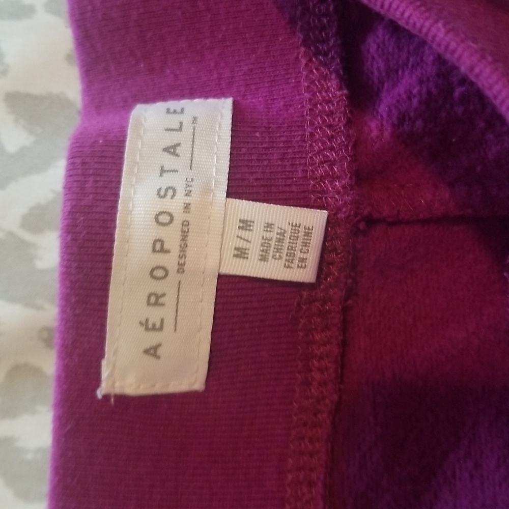 Aeropostale Magenta Sweatpants with White Accents - Picture 3 of 7